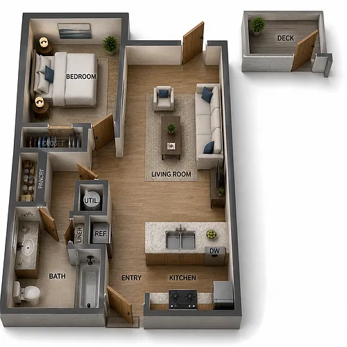 Floor plan One Bedroom Signature - Tower