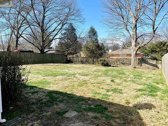 Private fenced backyard
