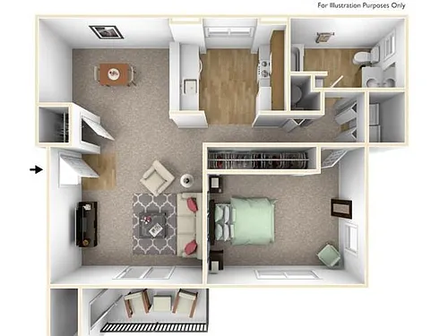 Floor plan 1x1A