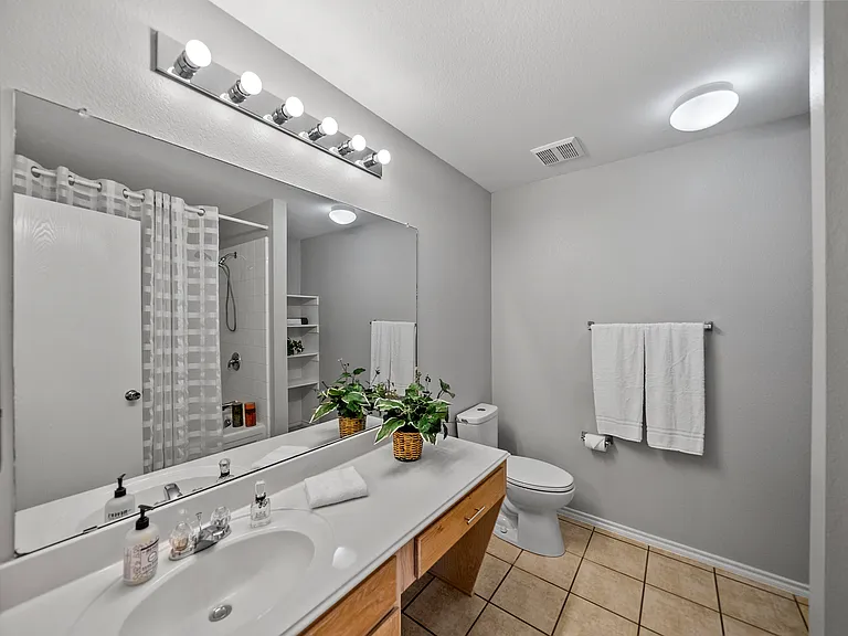 Primary Bath with Vanity & Linen/Storage shelves