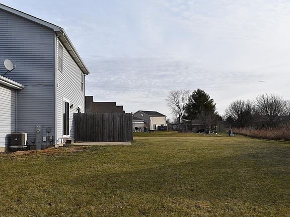 Patio and large yard