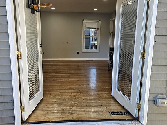 View of living room from deck