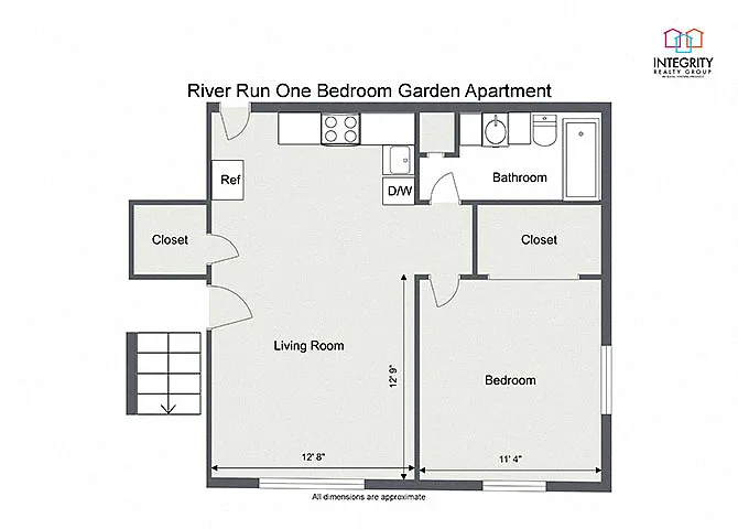 Floor plan 1 Bedroom 1 Bath Apartment