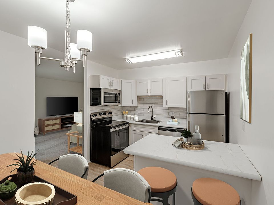 Prestige Kitchen Style (shown here in a 1-bedroom floor plan with staging)