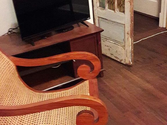 living room with privacy door, 2nd bedroom