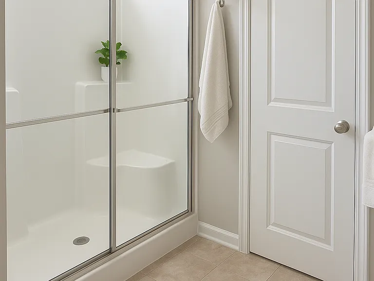 Primary bathroom with walk in shower.