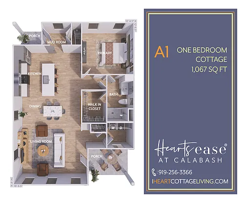 Floor plan A1 - One Bedroom Cottage