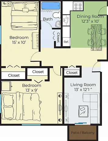 2 bedroom 2 bedroom