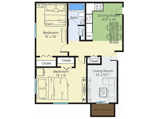 Floor plan 2 Bedroom