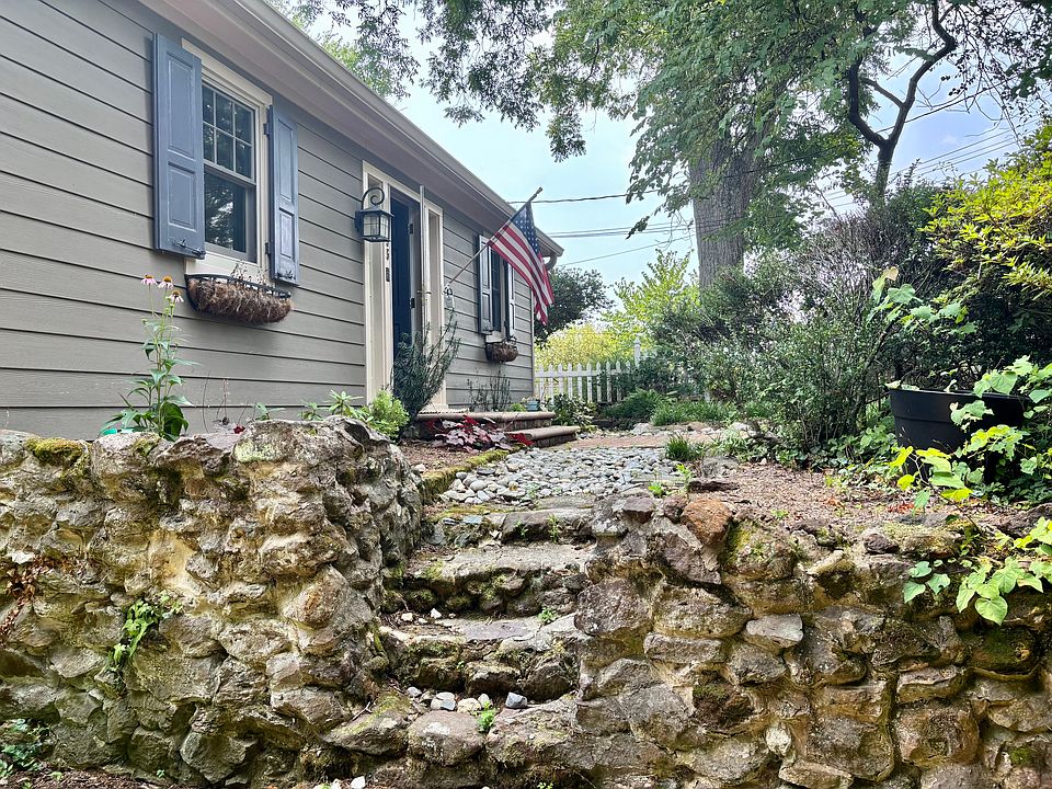 Side view of the front door