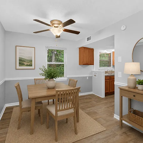 Separate dining space conveniently located adjacent to the kitchen.