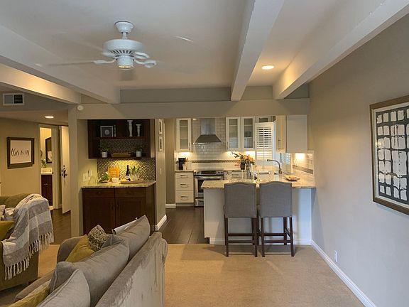Living room looking into the kitchen