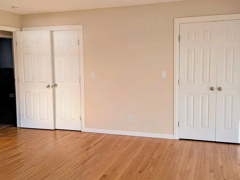 Double closets in the primary bedroom.