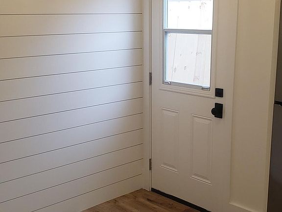 Private entry, patio and walkway.