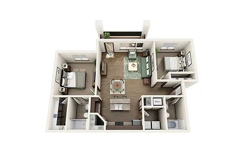 Floor plan 2 bed classic top floor