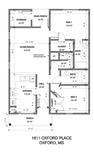 Floor plan 1611 Oxford Place