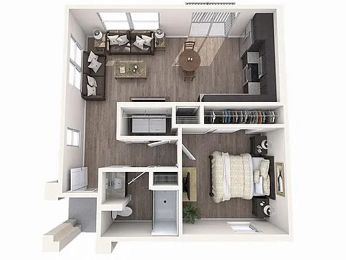 Floor plan 1x1-825 - 1Bd/1Bt