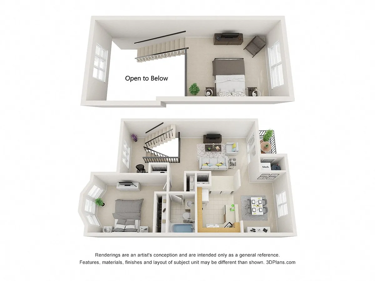 Floor plan 1 bed B / Royal Oaks