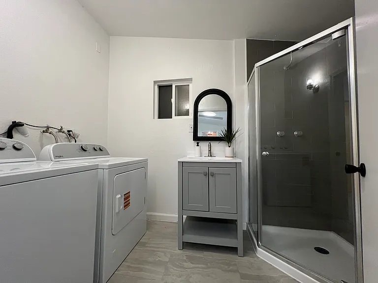 Private in-suite laundry with brand new washer and dryer