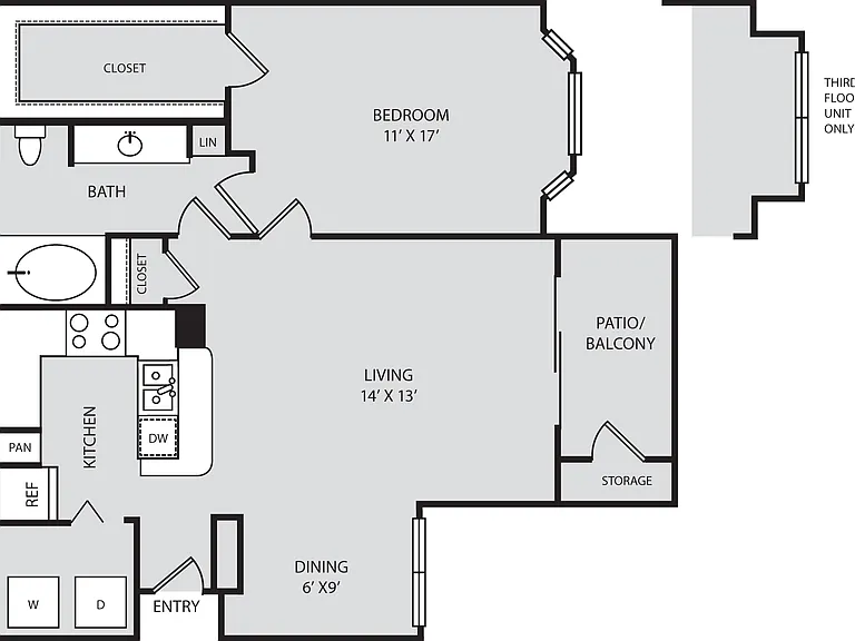 Parc At Wall Street - A5 - 1 Beds - 1 Baths - 828 Sq. ft.