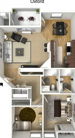 Oxford - 2 Bedroom, 2 Bath Oxford - 2 Bedroom, 2 Bath