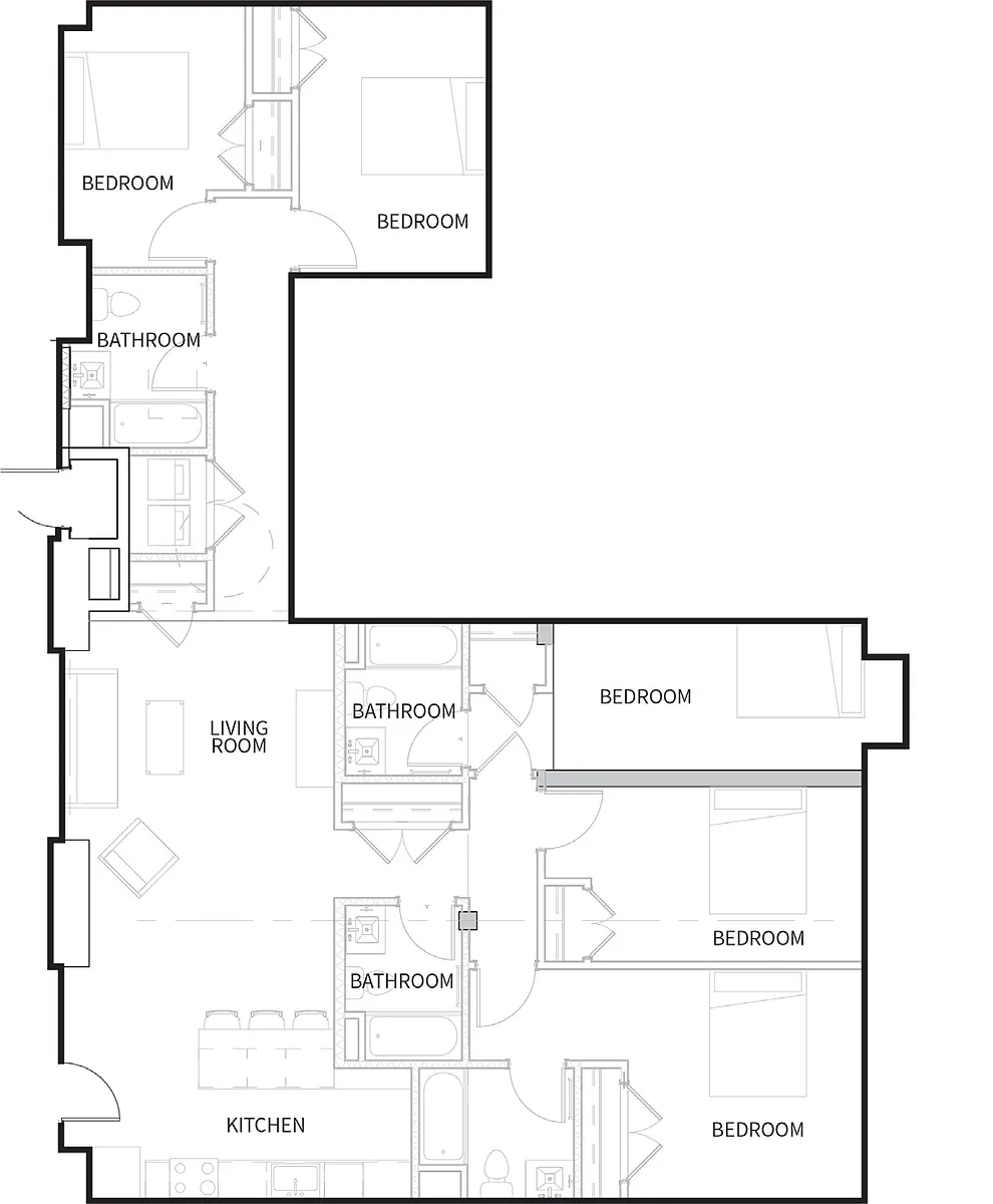 Floor plan 5 Bedroom 3 Bath