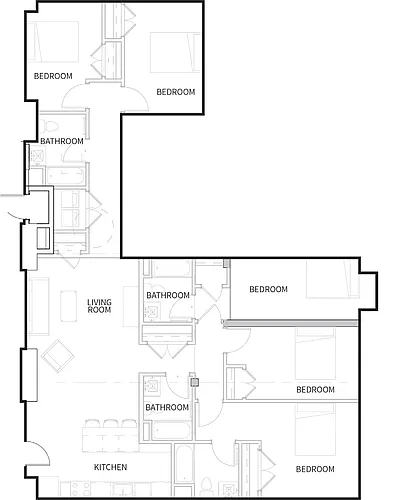 Floor plan 5 Bedroom 3 Bath