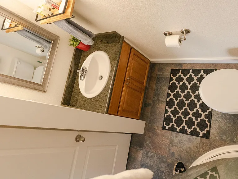 Master bedroom bathroom. Photo was taken from inside the shower.