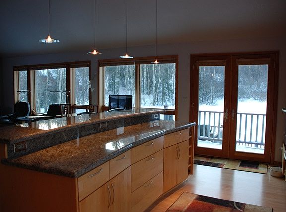 Kitchen looking out onto the field