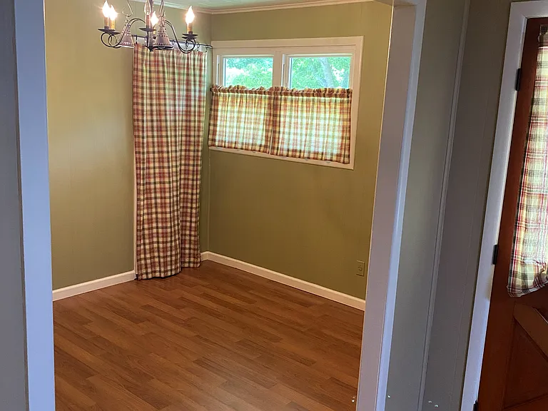 Dining room area from living room area POV.
