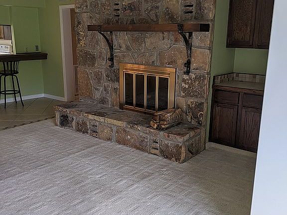 Wood-burning fireplace