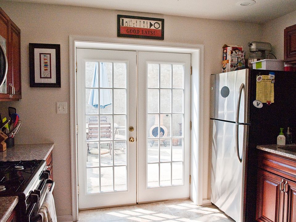 French doors in kitchen
