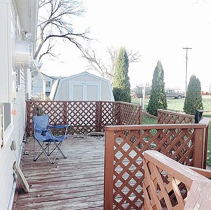 Deck and storage shed