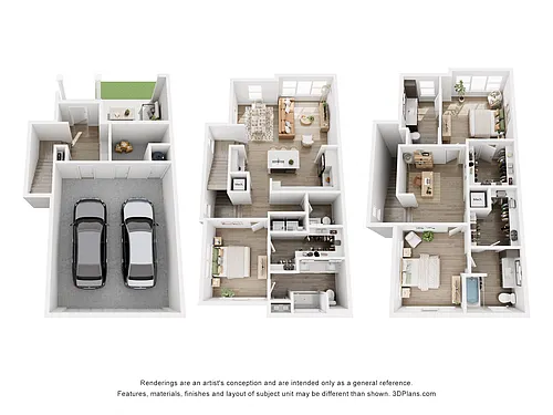 Floor plan 3 Bedroom Townhome