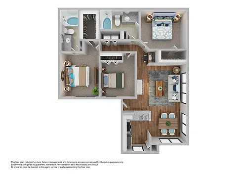 Floor plan 3 Bedroom 2 Bath Style C1