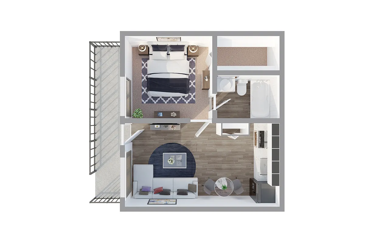 Floor plan 1 Bedroom 1 Bathroom
