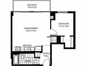 Floor plan A4 - 1 Bed