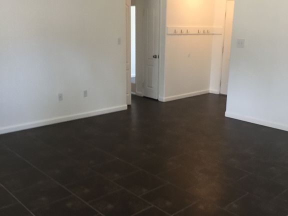 Tile floor in living room
