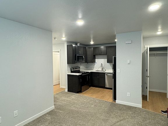 overview of living room and kitchen