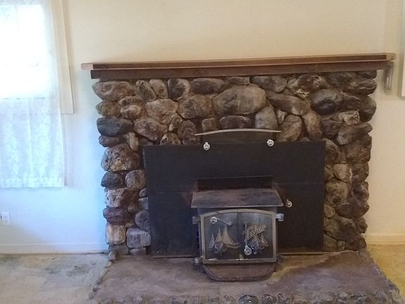 Beautiful River Rock Hearth