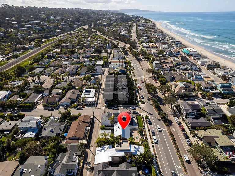 Centrally located between 26th & 27th Street in Del Mar's prestigious beach colony. View looking south