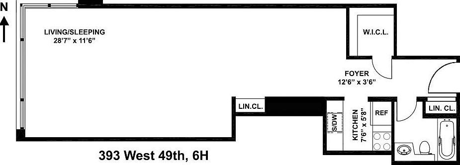 1st image of 393 W 49th St APT 6H