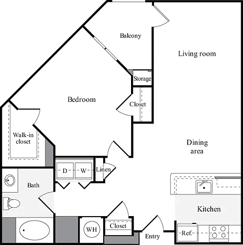 Floor plan 1 Bedroom F