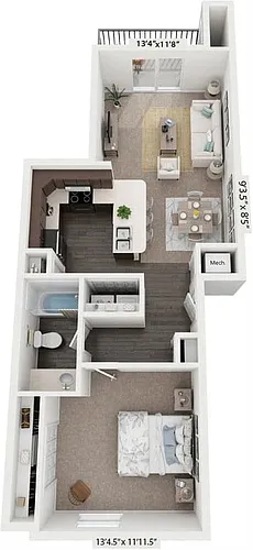 Floor plan One Bedroom