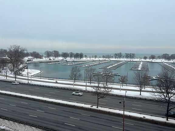 Unobstructed views over lake and Belmont Harbor