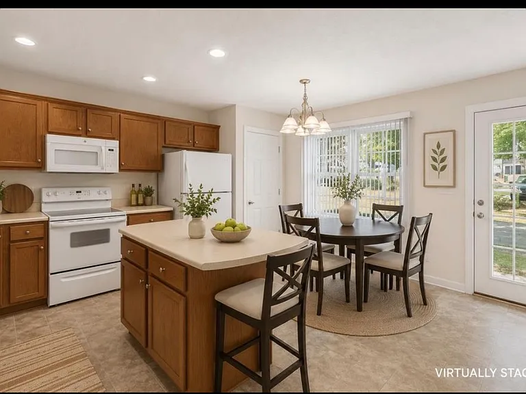 Kitchen and dining area with pantry