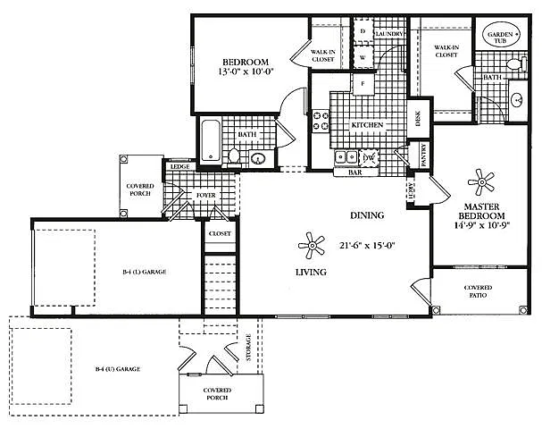 Floor plan B2BG - Attached Garage Teton (Lower)