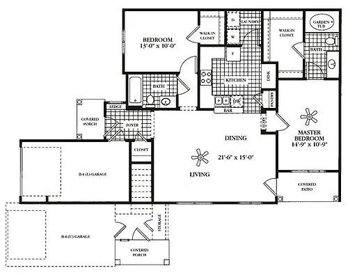 Floor plan B2BG - Attached Garage Teton (Lower)