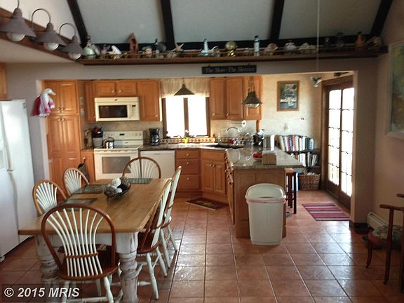 Spacious interior with cathedral ceilings