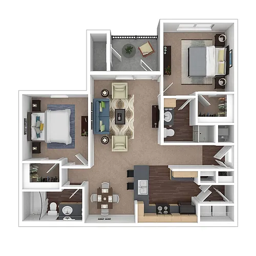 Floor plan The Hamilton - 2x2 Large